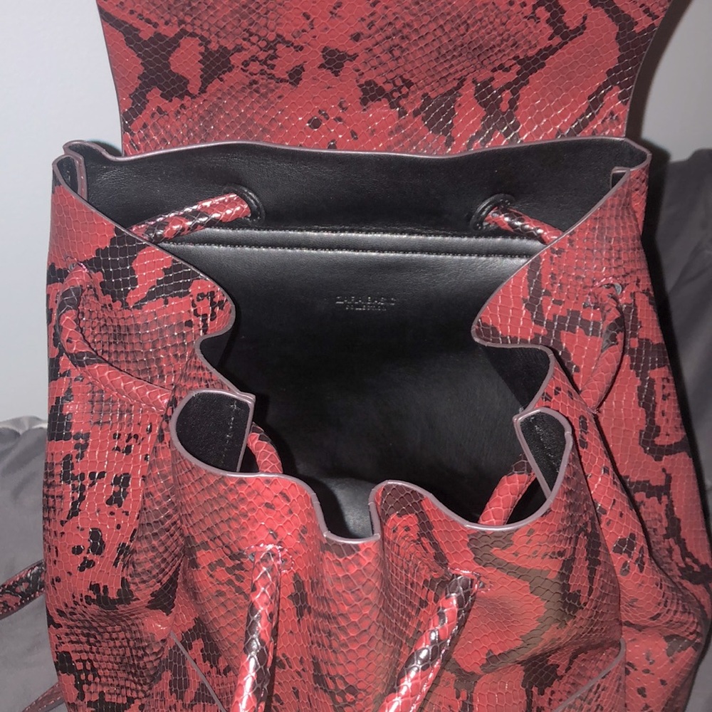 Zara Red Snake Skin Backpack - Picture 5 of 7
